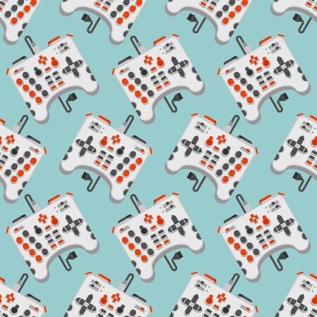 Super Joystick pattern seamless. Meag Gamepad Game console background. cheater Video game controller...