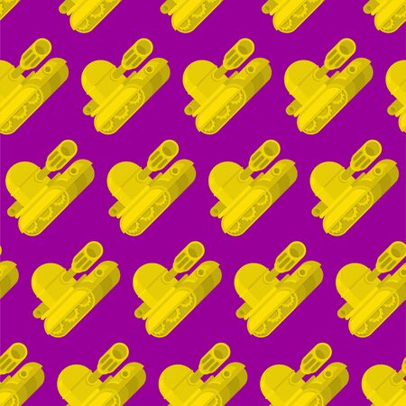 Cartoon Tank pattern seamless. War machine toy background. Baby fabric texture. vector ornamentのイラスト素材