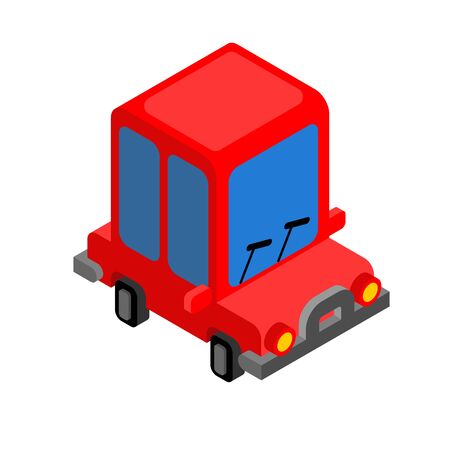 Cartoon car toy isolated. Auto plaything vector illustrationのイラスト素材