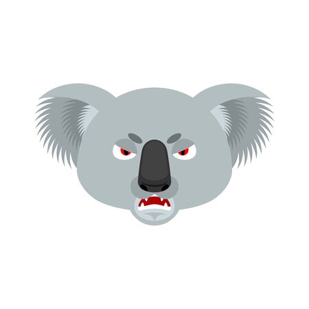 Koala angry emoji. koala bear evil emotions avatar. Beast aggressive. Vector illustrationのイラスト素材