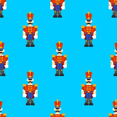 Hussar soldier retro pattern seamless. Guardsman with mustache background. Baby fabric texture. vector ornamentのイラスト素材