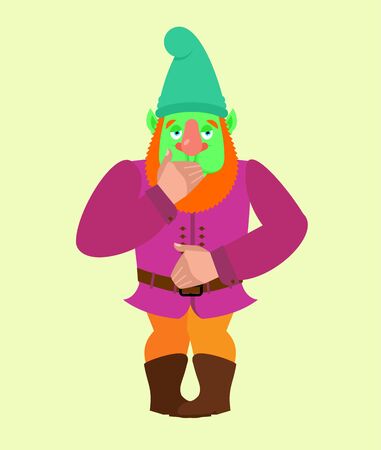 Garden gnome Nausea. dwarf Sick emotions. ill Vector illustrationのイラスト素材