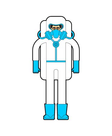 Protective suit against coronavirus. Viral infection. Biological Protectionのイラスト素材