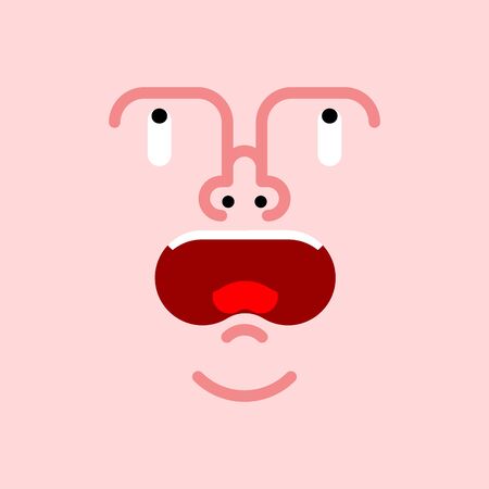 Face looks up isolated. Man looking up vector illustrationのイラスト素材