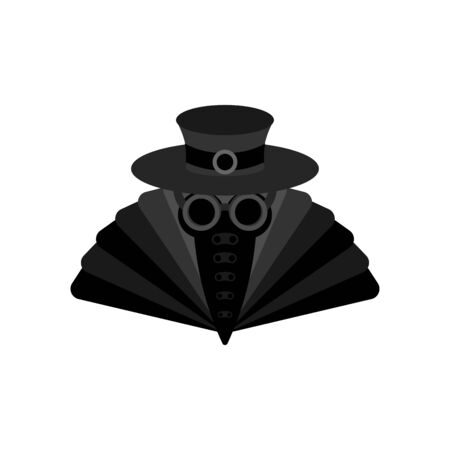 Plague doctor mask. Medieval doc treat pandemic and epidemic. vector illustrationのイラスト素材