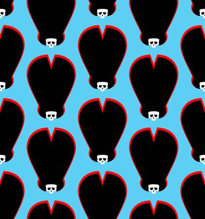 Skull pirate in hat pattern seamless. vector backgroundのイラスト素材