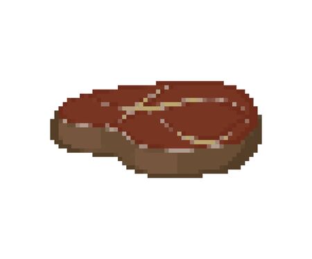Piece of meat pixel art. pork 8 bit. Meat Pixelate vector illustrationのイラスト素材