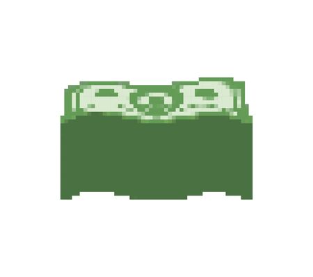 Pack of money pixel art. cash 8 bit. Pixelate vector illustrationのイラスト素材