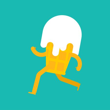Ice cream run cartoon isolated. Icecream vector illustrationÂ のイラスト素材