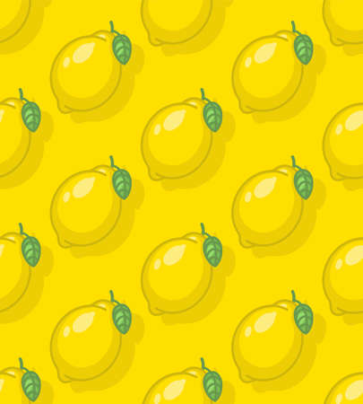Lemon pattern seamless. Yellow fruit background. Baby fabric textureのイラスト素材