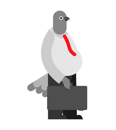 Dove businessman. pigeon boss. bird in suit. Fowl office clerkのイラスト素材