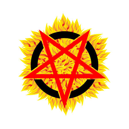 Satan pentagram isolated. Devil symbol. vector illustrationのイラスト素材
