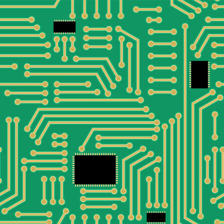 Electric circuitry pattern seamless. Microcircuit background. Circuit board textureのイラスト素材