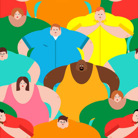 Fat men pattern seamless. fat people backgroundのイラスト素材