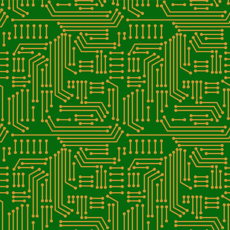 Electric circuitry pattern seamless. Microcircuit background. Circuit board textureのイラスト素材