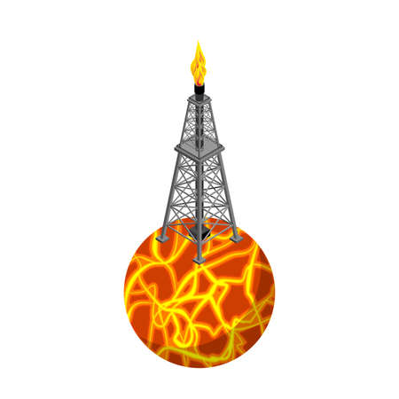 Gas tower on Mars. Minerals from another planet.のイラスト素材