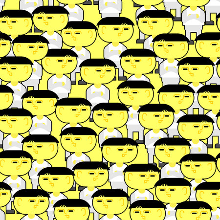 Chinaman pattern seamless. Character from China background. vector textureのイラスト素材