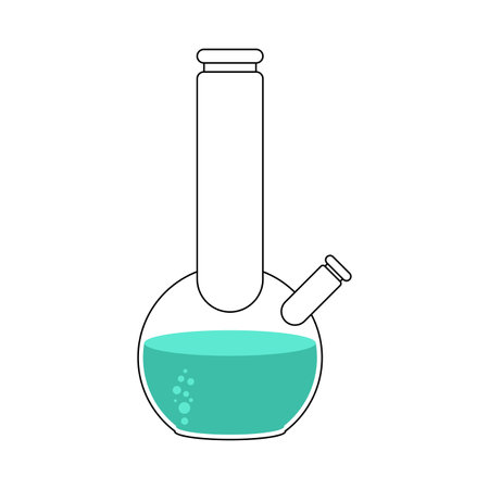 Glass bong for smoking isolated. vector illustrationのイラスト素材