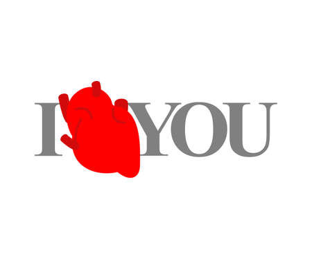 I love you. Anatomical heart symbol of health and loveのイラスト素材