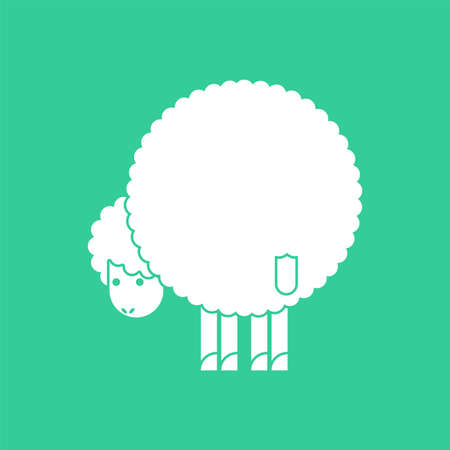 Sheep ass. Ram back. Animal vector illustrationのイラスト素材