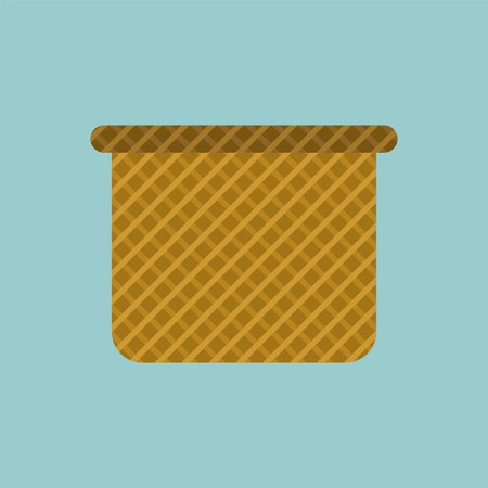 Empty wicker basket isolated. vector illustrationのイラスト素材