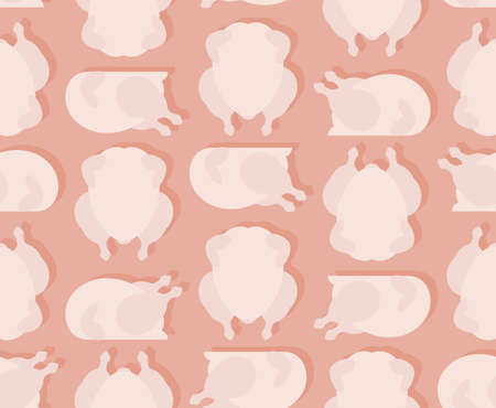 Raw chicken carcass patternのイラスト素材