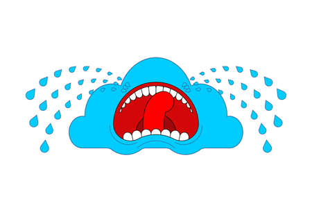 Crying cloud isolated.のイラスト素材