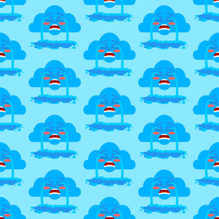 Crying cloud patternのイラスト素材