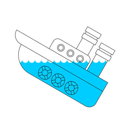 Sunken ship icon. Shipwreck sign. vector illustrationのイラスト素材
