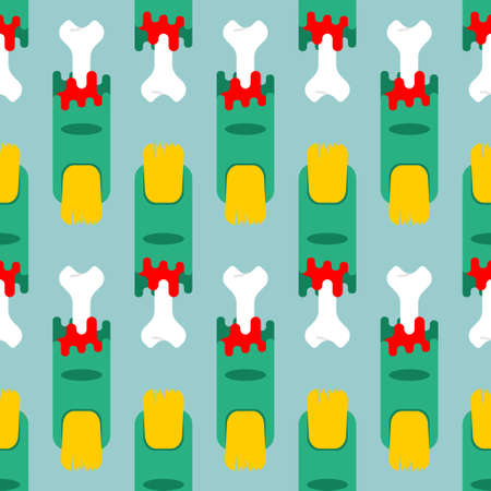 Zombie finger pattern seamless. Green finger and bone background.