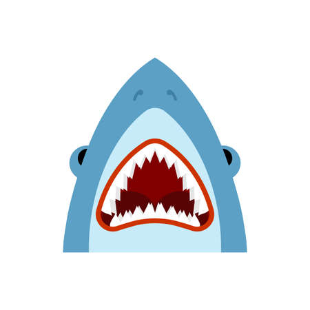 Jaw shark head isolated. Long sharp teeth marine predatorのイラスト素材