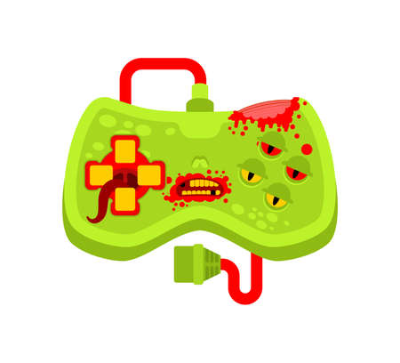 Zombie gamepad isolated. Green monster joystick. vector illustrationのイラスト素材
