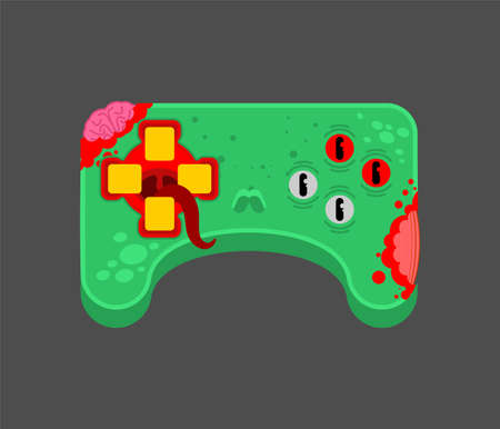 Zombie gamepad isolated. Green monster joystick. vector illustration