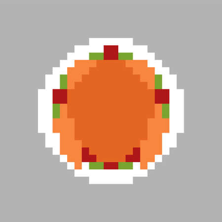 Roasted Turkey pixel art. pixelated Roast. vector illustrationのイラスト素材