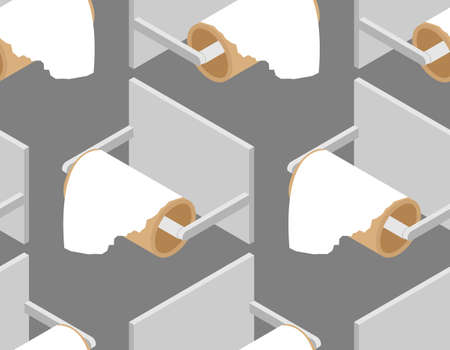Last piece on toilet paper roll pattern seamless. latest sheet of toilet paper backgroundのイラスト素材