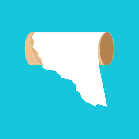 Last piece on toilet paper roll. latest sheet of toilet paperのイラスト素材