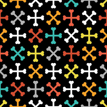 Bones pattern seamless. Crossbones Halloween background. bone texture