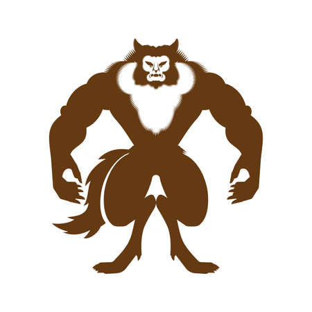 Werewolf isolated. werwolf Monster. wolfman monstrosity vector illustrationのイラスト素材