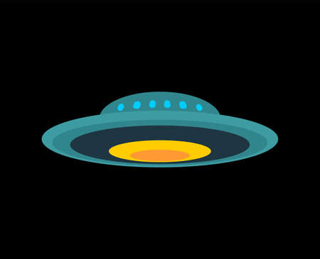 UFO Flying Saucer isolated. unknown flying object vector illustrationのイラスト素材