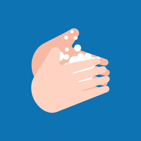 Washing hands with soap sign. To wash hands symbol. concept of purity and the fight against sviruses...