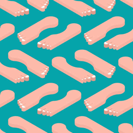 Feet isometric pattern seamless. Toes texture. Two legs backgroundのイラスト素材