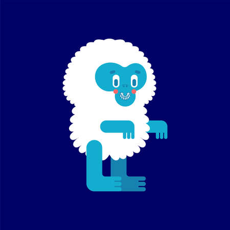 Cute yeti isolated. small bigfoot cartoon. vector illustrationのイラスト素材