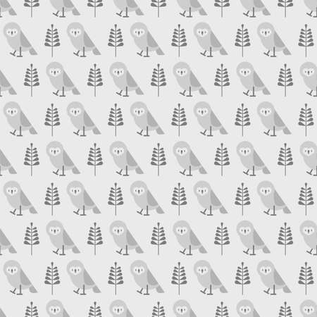 Barn owl pattern seamless. church-owl background. barn-owl texture. screech-owl ornament.のイラスト素材