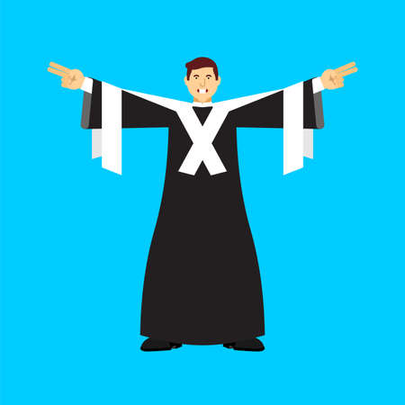 happy preacher. good mass pastor. lucky missionary