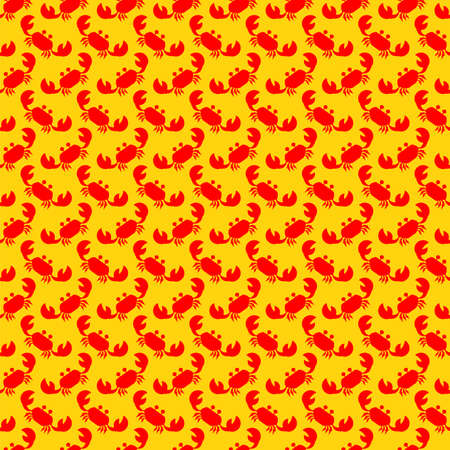Crab pattern seamless. sea cancer red background. baby fabric texture