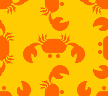 Crab pattern seamless. sea cancer red background. baby fabric textureのイラスト素材
