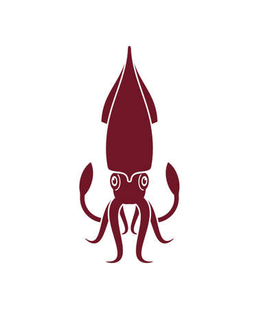 Squid sign isolated. calamary icon. vector illustrationのイラスト素材