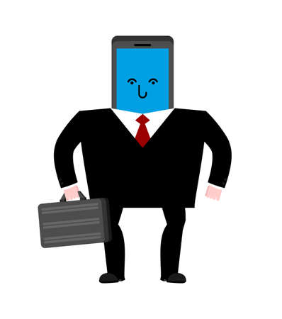 Smartphone businessman isolated. phone boss. vector illustrationのイラスト素材