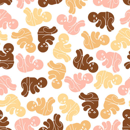 Little baby pattern seamless. little kid background. small children textureのイラスト素材