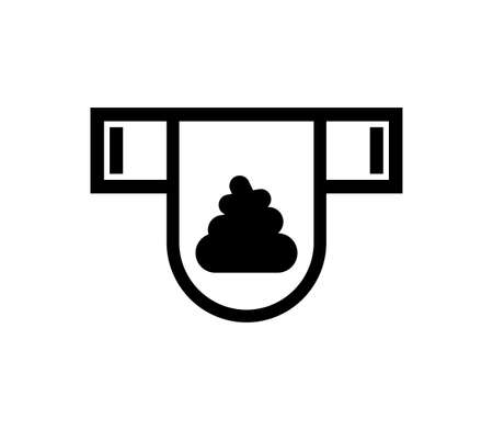 Dirty diaper sign. diaper with shit icon. vector illustrationのイラスト素材